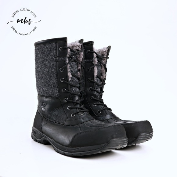 UGG Butte Herringbone Duck Rugged Outdoor Winter Boots Black‎ Men 15 main image 8